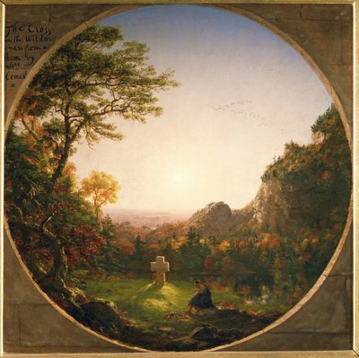 Det ensamma korset - efter en dikt av Felicia Haymans ... (målning på duk) av Thomas Cole