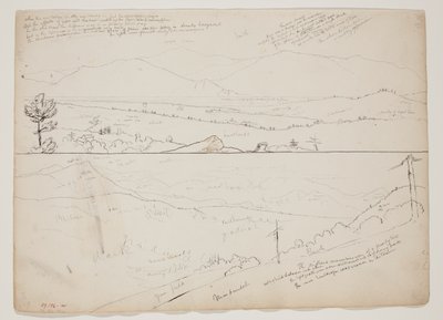 Utsikt mot bergen Ossipee; Utsikt mot avlägsna berg av Thomas Cole