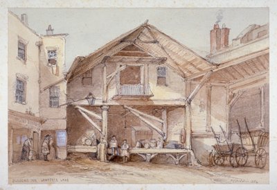 Blossoms Inn, Lawrence Lane, City of London, 1854. av Thomas Colman Dibdin