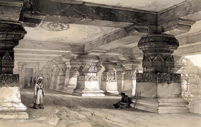 Lankas inre, Ellora, Indien, 1845 av Thomas Colman Dibdin