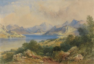 Bergig scen med en sjö av Thomas Colman Dibdin