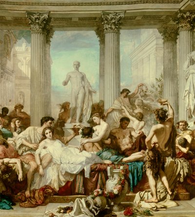 Detalj av: Dekadensens romare, målning av Thomas Couture (1815-1879) av Thomas Couture