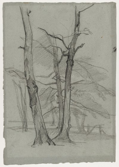 Landskapsstudie med träd, ca. 1870-1875. av Thomas Couture