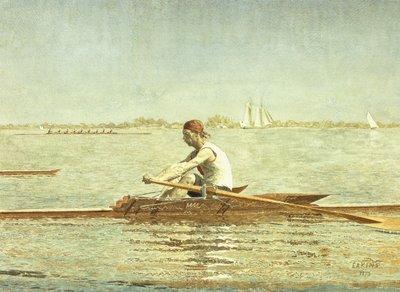 John Biglin in a Single Scull, 1873 av Thomas Cowperthwait Eakins