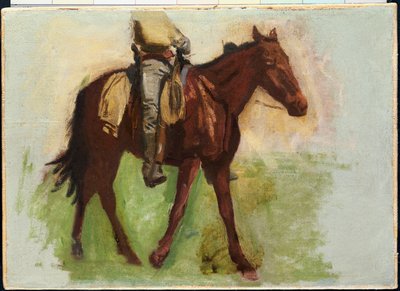 Skiss för "Cowboys in the Badlands" av Thomas Cowperthwait Eakins