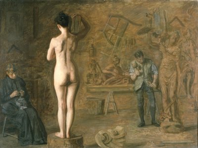 William Rush (1756-1833) ristade sin allegoriska figur av Schuylkill River av Thomas Cowperthwait Eakins