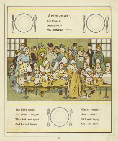 En grupp barn sitter runt ett matbord av Thomas Crane