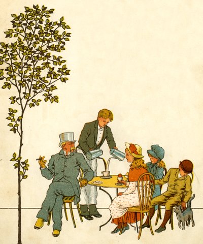 Café utanför parken i Paris i slutet av 1800-talet av Thomas Crane