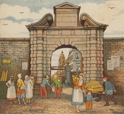Calais: vattenporten (färglitografi) av Thomas Crane