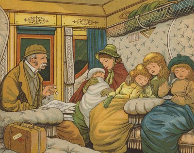 Nattresan till Calais (färg litho) av Thomas Crane