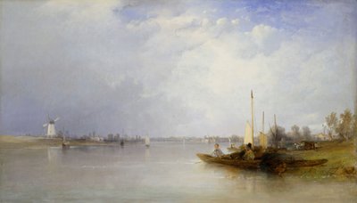 Utsikt över Themsen vid Battersea, 1834. av Thomas Creswick