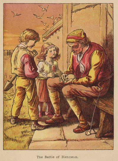 Slaget vid Blenheim (kolorerad gravyr) av Thomas Dalziel