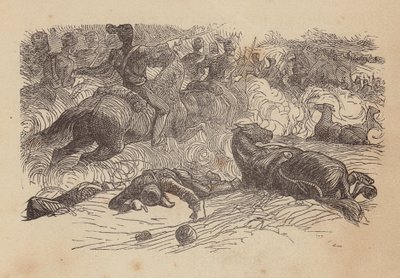 Den lätta brigadens anfall (gravyr i färg) av Thomas Dalziel