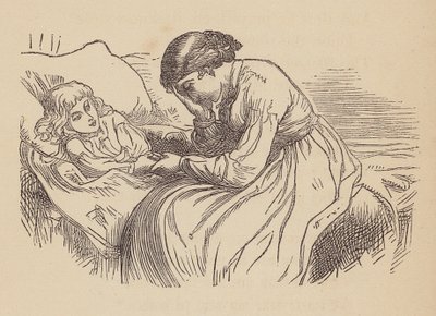 Det döende barnet (kolorerad gravyr) av Thomas Dalziel