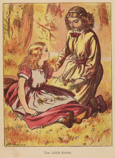 Den lilla systern (kolorerad gravyr) av Thomas Dalziel