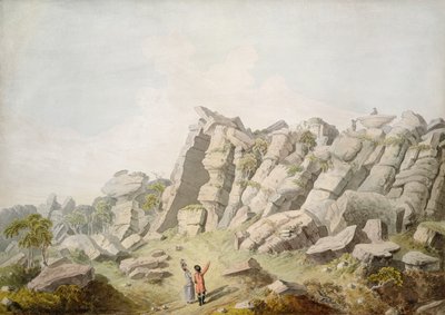 Figurer på Brimham Crags (akvarell på papper) av Thomas Daniell