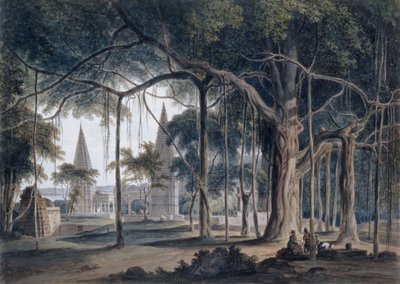 Hinduiska tempel i Aghori, Uttar Pradesh, av Thomas Daniell