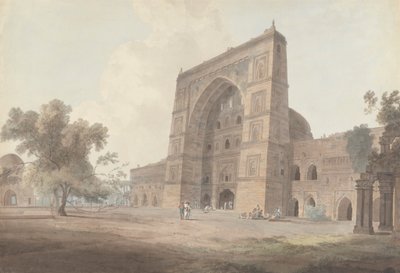 Huvudingången till Jami-moskén, Jaunpur av Thomas Daniell