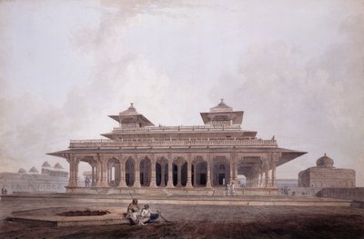 En del av palatset i fortet i Allahabad, av Thomas Daniell