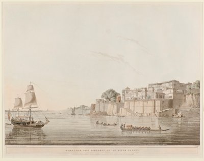 Ramnagar, nära Benares, vid floden Ganges av Thomas Daniell