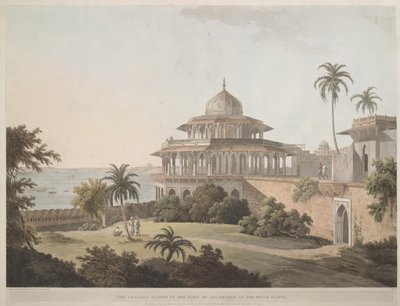 Chalees Satoon i fortet Allahabad vid floden Jumna av Thomas Daniell