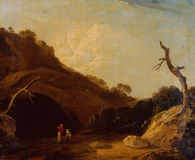 Ingången till en grotta nära Gyah (olja på duk) av Thomas Daniell