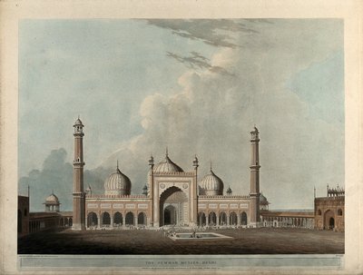 The Jummah Musjed, Delhi av Thomas Daniell
