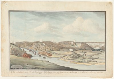 Anfall mot Fort Washington, ca 1776-1812 (akvarell) av Thomas Davies