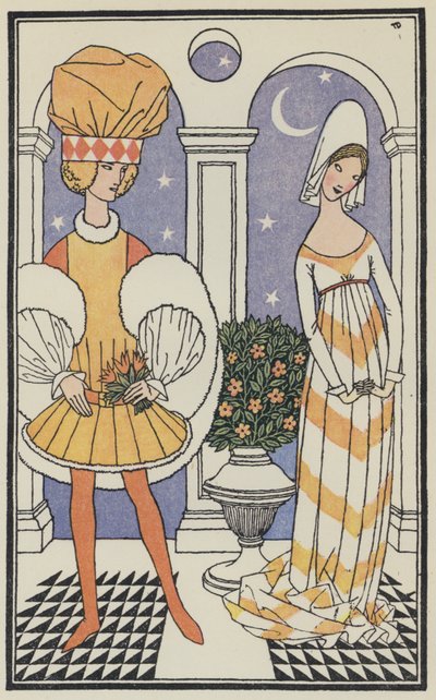 Illustration till Boccaccios Dekameron (färglitografi) av Thomas Derrick