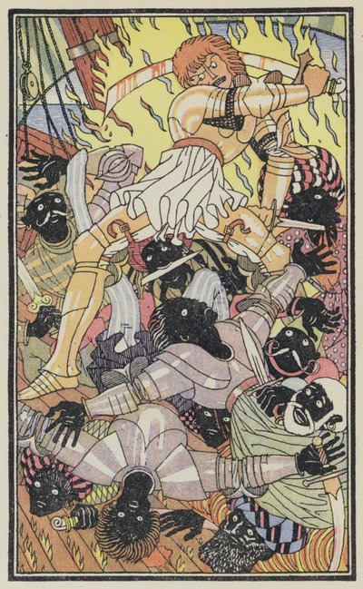 Illustration till Boccaccios Dekameron (färglitografi) av Thomas Derrick