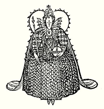 Drottning Elizabeth I (litografi) av Thomas Derrick