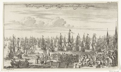 Vilhelm III av Hellevoetsluis avresa till England, 1688 Hans Kungliga Höghet Hellevoetsluis avgång efter England (titel på objekt) av Thomas Doesburgh