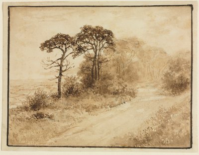 Landskap med slingrande väg, 1833. av Thomas Doughty
