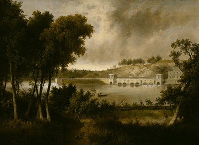 Vy över Fairmounts vattenverk i Philadelphia från andra sidan av Schuylkill River av Thomas Doughty