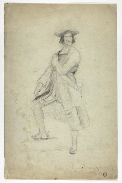 Studie för stående man som bär skärp och slående dramatisk pose av Thomas Duncan