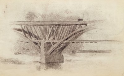 Ritning av Girard Avenue BridgeVerso Sketch Of An Oar, ca. 1871. av Thomas Eakins