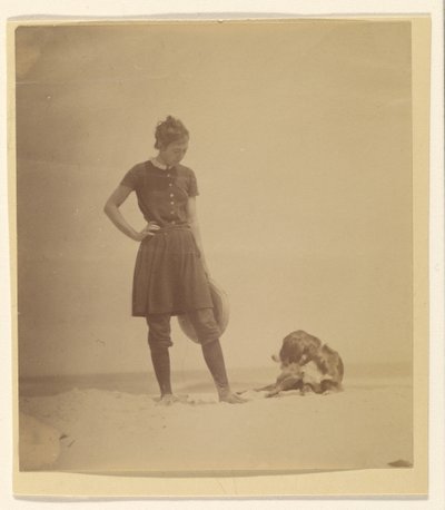 Margaret Eakins och Harry på stranden, Manasquan, New Jersey av Thomas Eakins