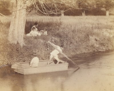 Two Boys Playing at the Creek, 4 juli 1883, 1883. av Thomas Eakins