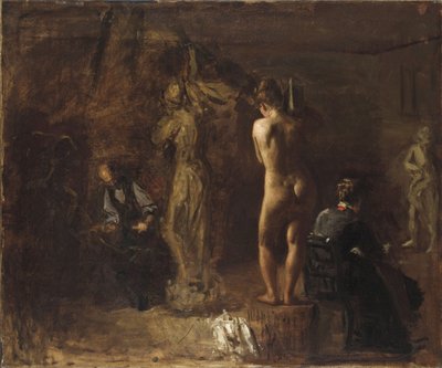 William Rush Carving His Allegorical Figure of the Schuylkill River, 1876 (olja på duk monterad på kompositionstavlan) av Thomas Eakins