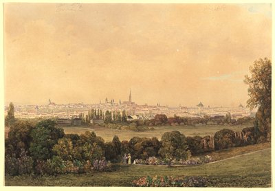 Utsikt över Wien från Tivoli av Thomas Ender