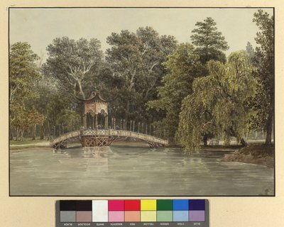 Den kinesiska bron i parken i Laxenburg av Thomas Ender