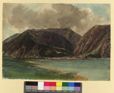 Wolfgangsee med utsikt över St. Wolfgang och Schafberg av Thomas Ender