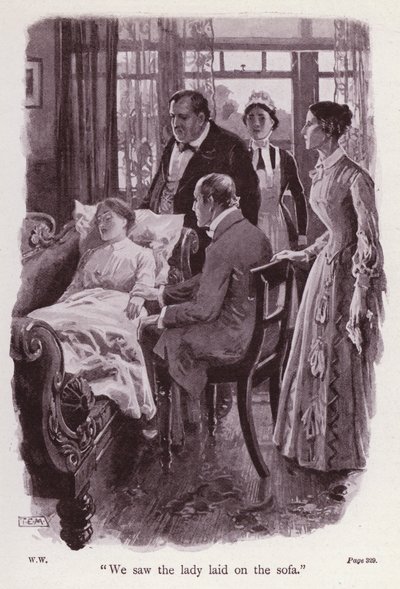 Illustration för The Woman in White av Wilkie Collins (litho) av Thomas Eyre Macklin