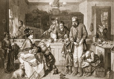 Från hand till mun - Han var en av de få som inte skulle tigga, pub. 1879. av Thomas Faed