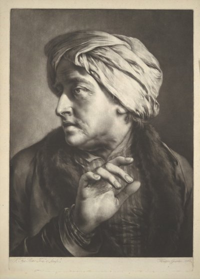 Huvud av en man med turban av Thomas Frye