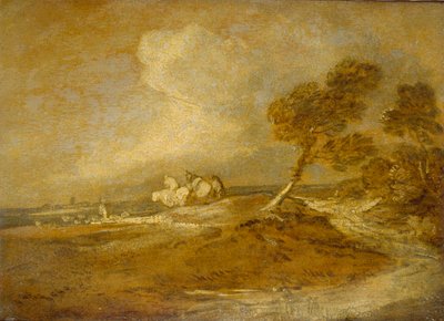 Ett landskap med ryttare, sent 1700-tal av Thomas Gainsborough