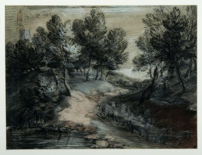 En timmervagn på en skogsväg, 1775-80 av Thomas Gainsborough