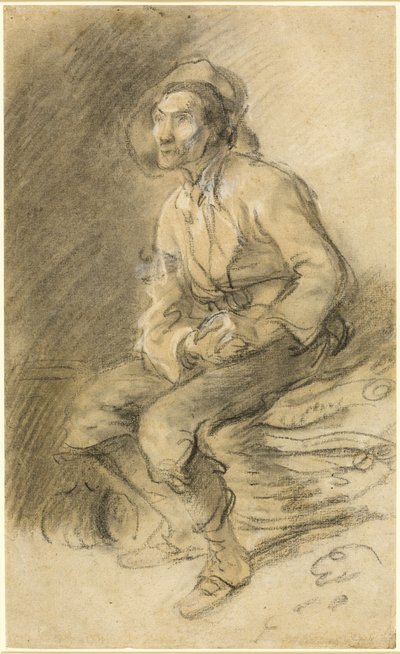 En vedman sittande på ett knippe bögar av Thomas Gainsborough