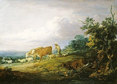 Landskap (olja på duk) av Thomas Gainsborough