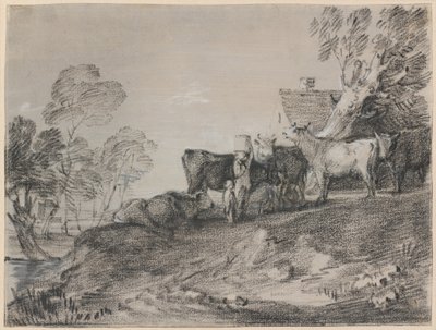 Landskap med boskap vid en stuga av Thomas Gainsborough